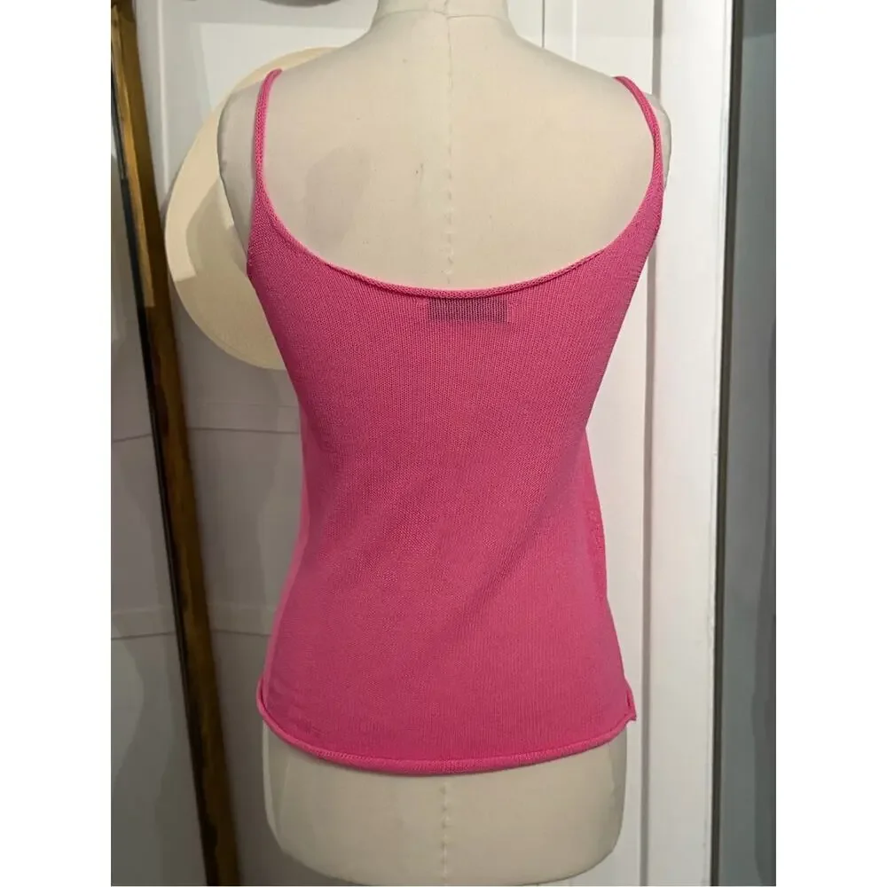 Zara Knit Tank Top in Barbie Pink Women's Casual Summer Top Size Small